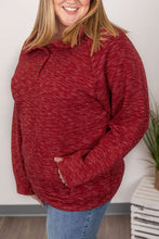 Load image into Gallery viewer, Quilted Button Snap Pullover - Red