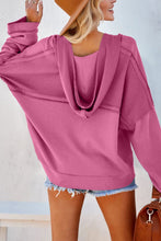 Load image into Gallery viewer, Quarter-Button Exposed Seam Dropped Shoulder Hoodie