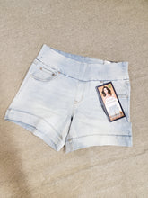 Load image into Gallery viewer, Pull On Acid Wash Denim Shorts