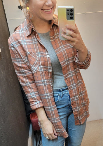 Lightweight Flannel Shirt - Rust