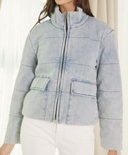 Load image into Gallery viewer, Denim Puffer Jacket