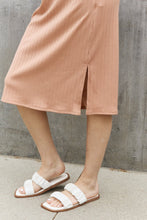 Load image into Gallery viewer, BOMBOM Ribbed Knit Sleeveless Midi Dress in Peach