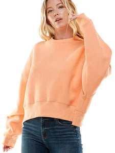 Drop Shoulder Sweatshirt - Peach