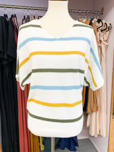 Load image into Gallery viewer, Thin Stripe Knit Short Sleeve