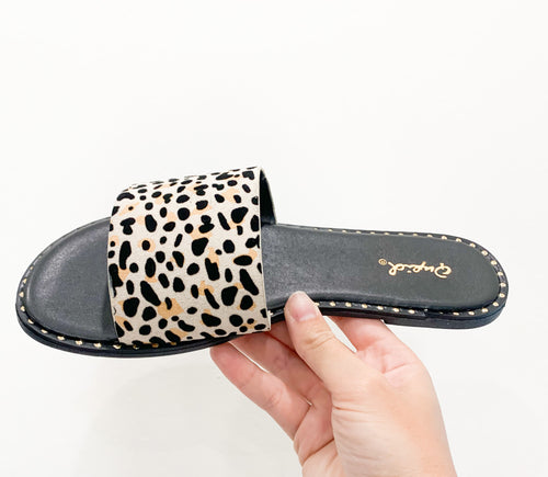 Leopard Suede Strap Sandal