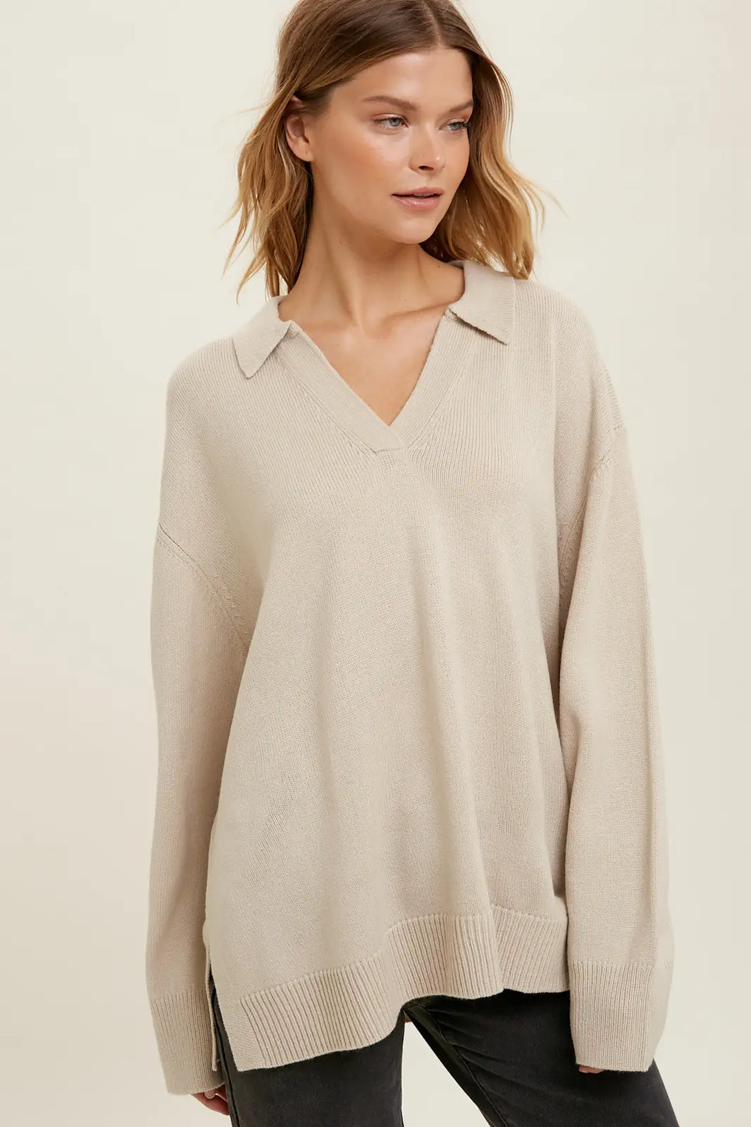 Brushed Collared Pullover