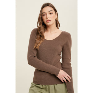 COFFE RIBBED SWEATER